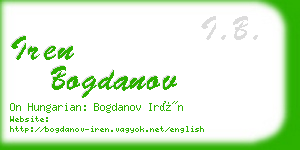 iren bogdanov business card